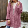 thumbnail image 6 of BangWanChi Women Warm Soft Fleece Jackets Casual Comfy Jacket Fuzzy Hooded Cardigan Outerwear Tops, 6 of 6