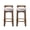 Counter Stool - Ivory (Set of 2), variant on Indoor Wooden Low Back Barstool, Walnut Finished and White Upholstery, Set of 2