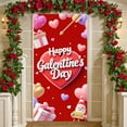 thumbnail image 6 of Red Theme Galentine's Day Banner Pink Heart Display Heart Pattern Cherry Decoration Sweet Backdrop for Galentine's Party Girls' Gathering Friendship Celebration, 6 of 6