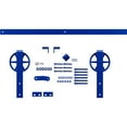 thumbnail image 3 of Premium Wagon Wheel Strap Barn Door Hardware Set W/ 6' Track For 2 1/4" Doors, Blue Ribbon, 3 of 16