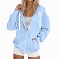 thumbnail image 2 of Towmus Womens Ultimate Heavyweight Hoodies Sweatshirts Oversized Zip Up Hoodie Casual Solid Color Outerwear S-3XL, 2 of 4