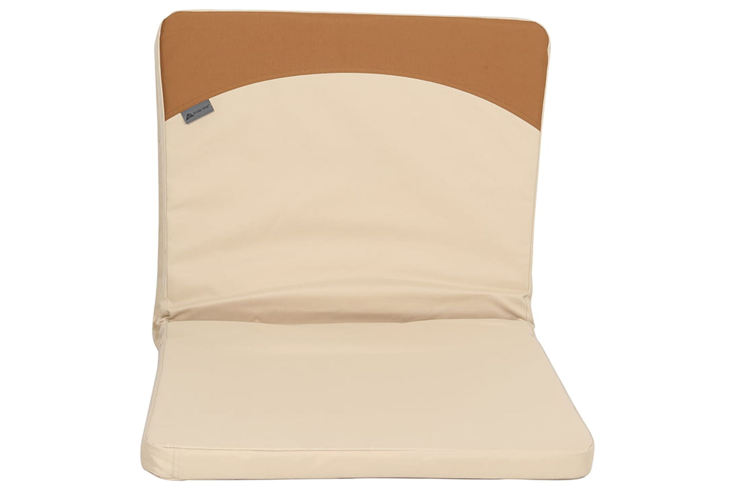 Ozark Trail Padded Foldable Camping Glamping Chair with Side Storage, Brown and Beige, Adult