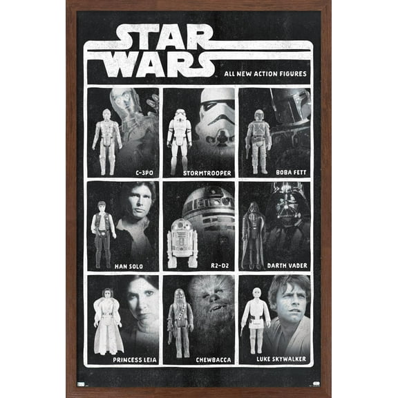 Star Wars: Saga - Action Figures Wall Poster, 22.375" x 34", Framed