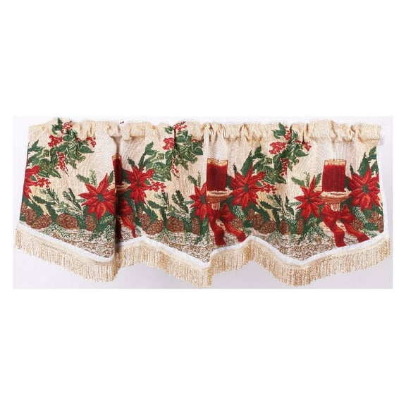 Holiday Seasonal Tapestry Decorative Christmas Window Valance 60" X 15"