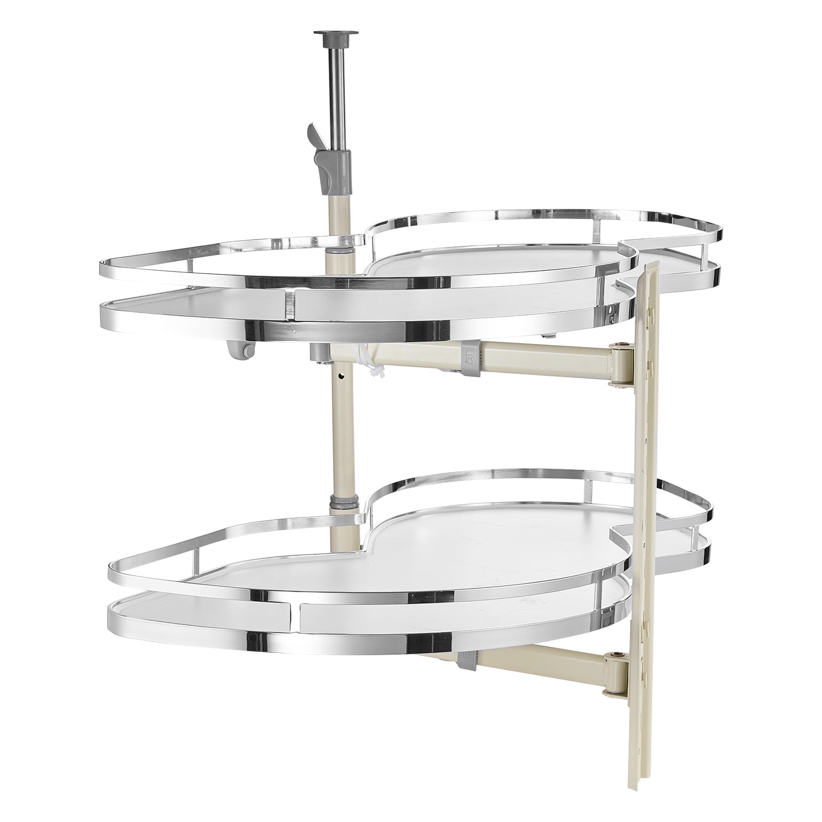 KFFKFF Right-Opening Swing Blind Corner Cabinet, 36-inch Width Blind Cabinet Pull Out Organizer, 2 Tier Height Adjustable Swing Tray, Soft Close Kitchen Cloud Blind Organizer