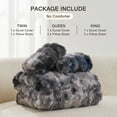 thumbnail image 3 of EMME Faux Fur Duvet Cover Twin-XL Size, 2 Pieces Soft Comforter Cover, Cozy Warm for Winter, Luxury Shaggy Bubble Bedding Sets , 1 Duvet Cover & 1 Pillow Shams (Twin-XL,Tie Dye Dark Gray), 3 of 5