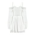 thumbnail image 4 of Julyccc Robe de Fête Mini Patineuse à Manches Longues en Dentelle Épaules Dénudées pour Femmes, 4 of 4