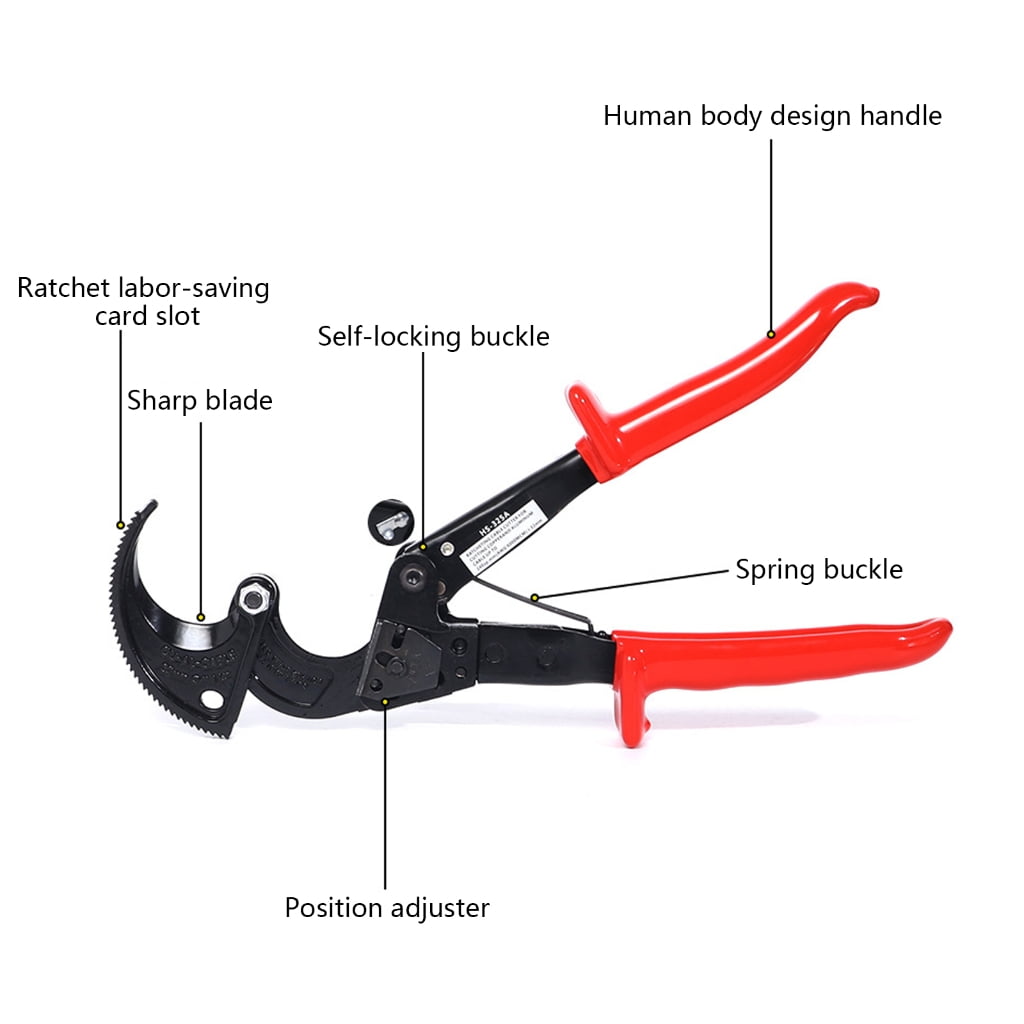 Ratcheting Cable Cutter Quick Release Ratcheting Wire Cable Cutter Cut with Comfortable Grip Handle Easy to Use Tool