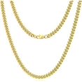 thumbnail image 2 of AHA Lifestyles 6MM Cuban Chain Necklace - Unisex - Gold - 24 Inch, 2 of 6
