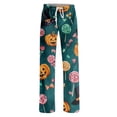 thumbnail image 4 of Halloween Lounge Pants for Women Ghost & Pumpkin Print Stretch Casual Elastic Waist Pj Pants, 4 of 5