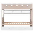 thumbnail image 4 of Harper & Bright Designs Twin over Twin Castle Bunk Bed with Storage Drawers and Shelf, Wooden Twin Size Bunk Beds Frame with LED Light for Bedroom, White, 4 of 13