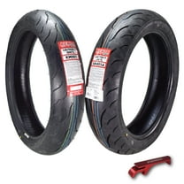 Kenda KM1 (KM001) 120/70ZR17 Front (58W) & 140/70R17 Rear (66H) Tires for Sport Touring Motorcycles, Radial with High-Speed Stability & Excellent Wet Grip w/ Keychain (120/70-17) (140/70-17) (2-Pack)