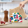 thumbnail image 2 of Yayeee Napkin Holder for Table Kitchen Paper Tissue Organization, Purple Triangles, 2 of 8