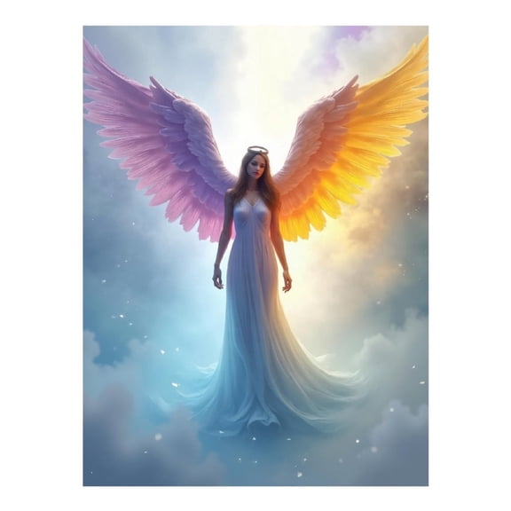 Diamond Art Kits for Adults - Colorful Angel Print No.85 5D Frameless Dimond Painting Kit for Adults Beginner, Round Diamond Kits for Home Wall Decor, Gift for Women