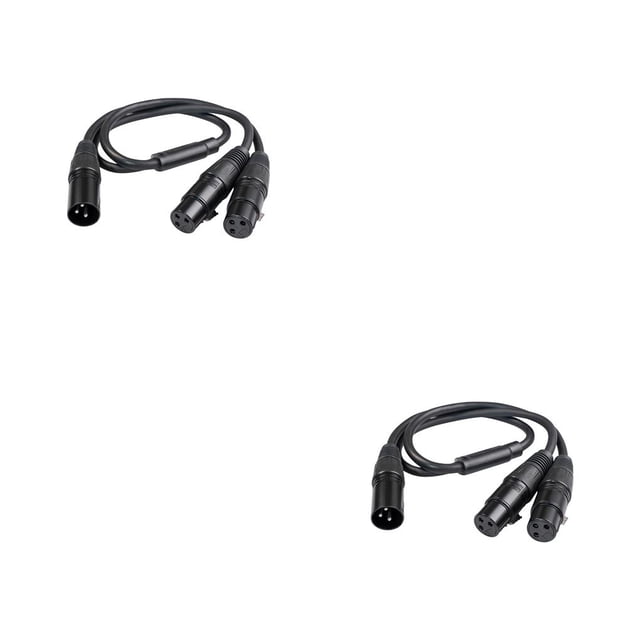 ZLight Male to Dual Female 3 Pin Cable Plastic Recorder for Amplifier Connector Splitter Electronic Device Component Adaptor 2Set