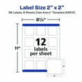 thumbnail image 2 of Laser/Inkjet Multipurpose Label, 2 x 2, White, 12/Sheet, 8 Sheets/Pack | Bundle of 10, 2 of 8
