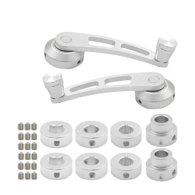 Wweixi 2 Pcs Manivelle de Fenêtre Auto Détachable Accessoires de Levier Automobile Argent