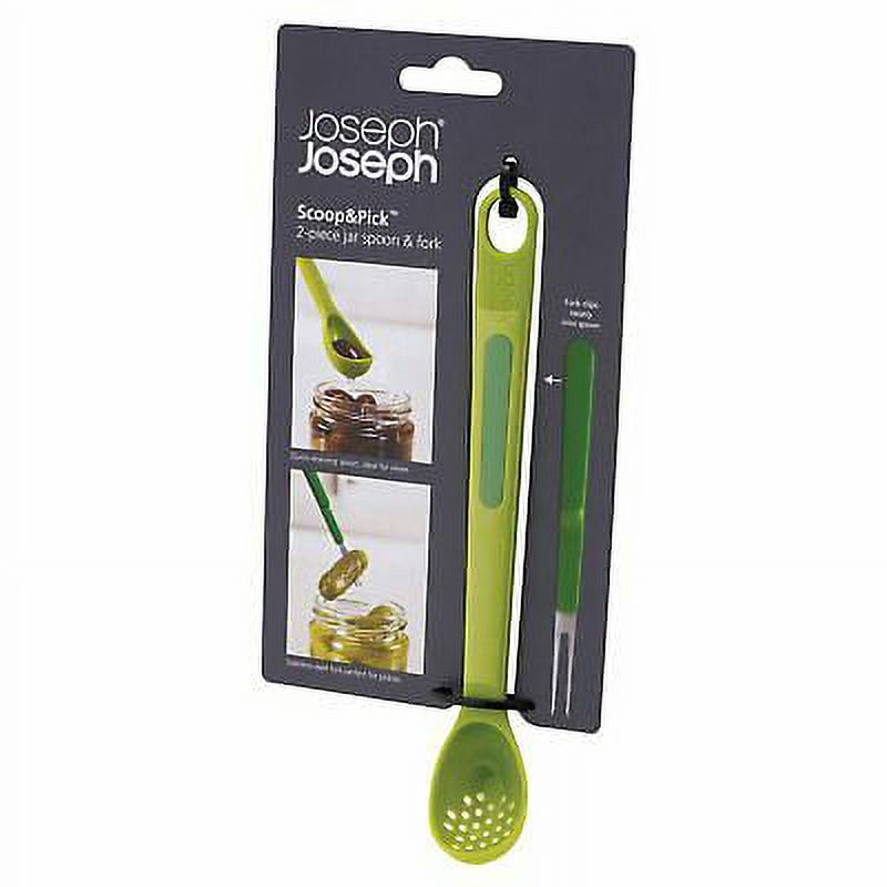 Joseph Joseph Scoop & Pick Jar Spoon and Fork Set, Green - image 5 of 5
