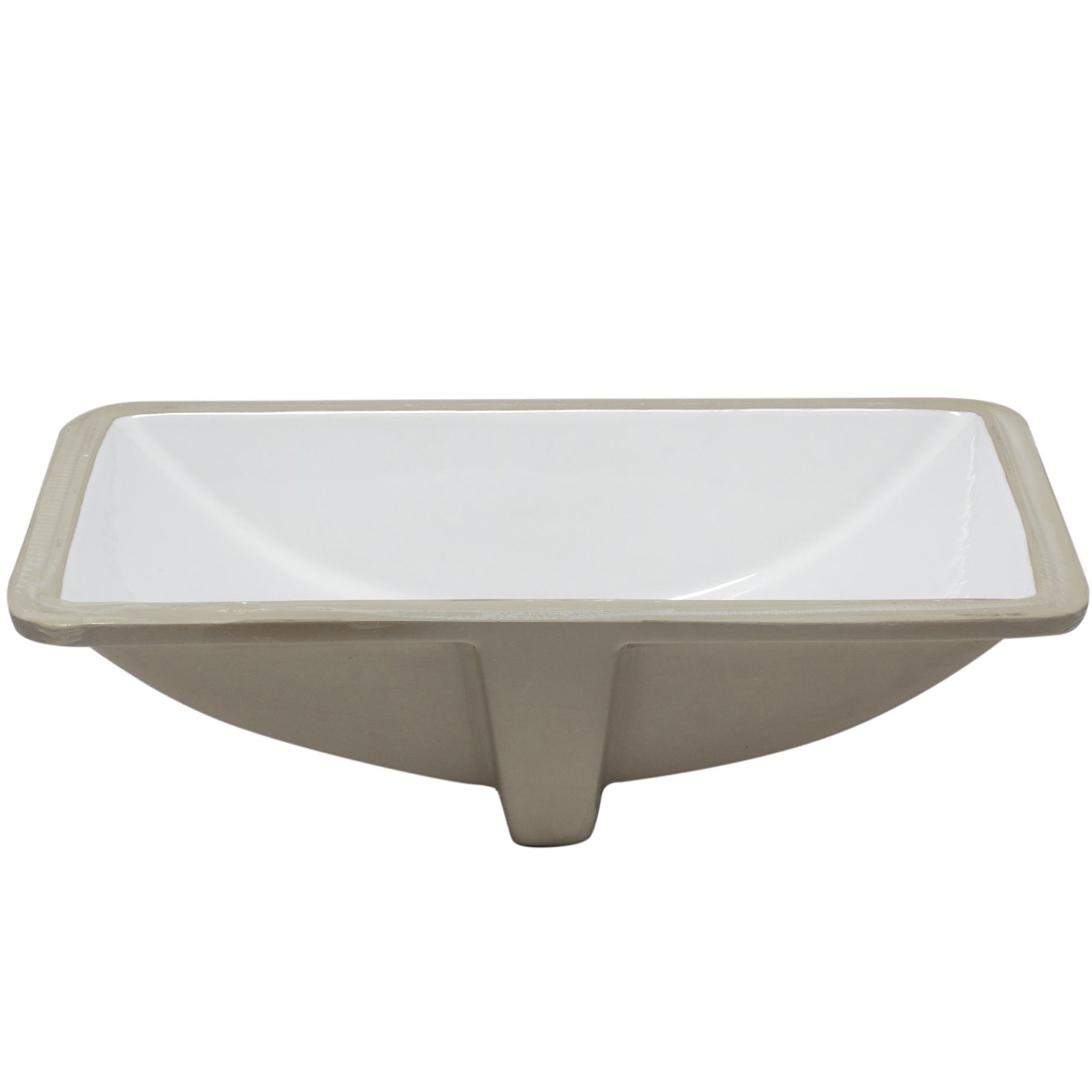 Novatto NP-U193902 Rectangular Undermount White Porcelain Sink with Overflow, 18 x 13-inches