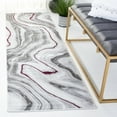 thumbnail image 3 of SAFAVIEH Craft Angjelko Abstract Runner Rug, Grey/Wine, 2'3" x 10', 3 of 8