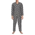 thumbnail image 3 of Xecao Bowling Pins Print Pajamas Set Mens Pajamas Long Sleeve Loungewear Two-Piece Sleepwear Button-Down Pjs Set,2PJS-Medium, 3 of 7
