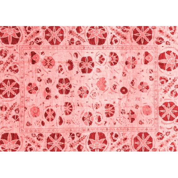 Ahgly Company Indoor Rectangle Abstract Red Modern Area Rugs, 6' x 9'