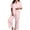 A-Pink, variant on Cnbwig Satin Pajama Sets for Womens Christmas Graphic Printed Short Sleeve Button Down Top with Straight Leg Loose Pants for Holiday A-Pink S