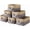 Gold&Grey—Small(12*8*5" ), variant on Tegance Small Storage Baskets for Shelves, Storage Cube Organizer, Storage Bins, 12 x 8 x 5 Inches, Rectangle Canvas Fabric Collapsible Shelf Box with Handles, Gold & Grey