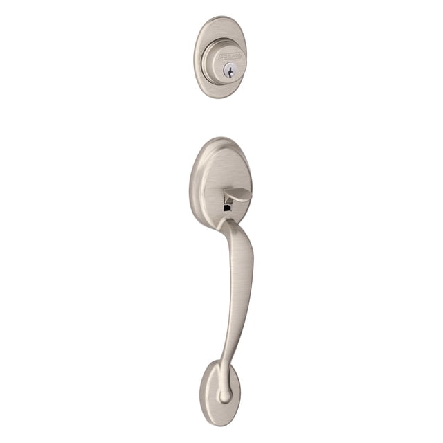 Handleset Schlage Plymouth Satin Nickel para diestros o zurdos