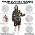 thumbnail image 5 of Wearable Oversized Blanket,Black Sun Moon Star Pattern Wearable Blanket Hoodie for Adults,Cozy Hooded Blankets with Super Pockets,Super Warm Fuzzy Pullover for Women & Men, 5 of 6