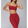 thumbnail image 3 of PISONIC Womens Workout Sets Sleeveless Spaghetti Strap Sports Bras and High Waist Leggings Pilates 2 Piece Outfits, 3 of 6