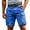 Blue, variant on Men's Button Closure Cargo Shorts with Belt Loops Zip Fly Multi-Pocket Solid Classic Fit Soft Knee-Length Summer Bottoms for Outdoor Work and Casual Daily Wear Black XL