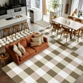 thumbnail image 5 of Brown White Buffalo Check 3x5 Area Rugs, Farmhouse Plaid Modern Geometric Non-Skid Rubber Backing Large Rectangle Rugs - Living Room Bedroom Home Office, Indoor Floor Mat Carpets Washable Rug, 5 of 9