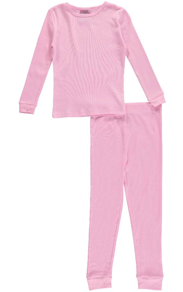 Sweet n Sassy Big Girls' 2-Piece Thermal Long Underwear Set (Sizes 7 ...