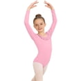 thumbnail image 1 of Girls' Solid Color Long Sleeved Round Neck Dance Practice Uniform Medium And Large Children's Jumpsuit, 1 of 5