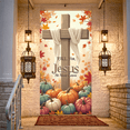 thumbnail image 2 of Decorative Cross Fall for Jesus Autumn Leaves Pumpkin Banner for Thanksgiving Church Celebration Religious Events, 2 of 9