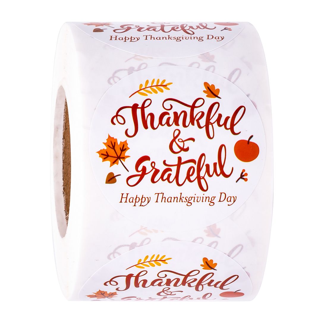 WRAPAHOLIC Happy Thanksgiving Day Stickers - Grateful Design for Holiday/Party  Decoration and Gift Wrap - 2 x 2 Inch 500 Total Labels - Walmart.com