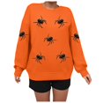 thumbnail image 4 of Duqingm Womens Halloween Long Sleeve Sweatshirts Spider Print Casual Tops,S, 4 of 6