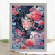 thumbnail image 4 of Hilo de bordar de algodón ecológico completo, punto de cruz estampado de niña rosa de 11CT, 40x56cm, 4 of 9
