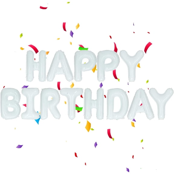 Happy Birthday Balloon Baer,16 Inch White Aluminum Foil Baer Letter Balloons for White Birthday Party Decorations and Supplies