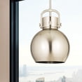 thumbnail image 2 of Innovations Lighting  Newton Bell - 1 Light 10" Stem Hung Pendant Satin Nickel/Matte White, 2 of 3