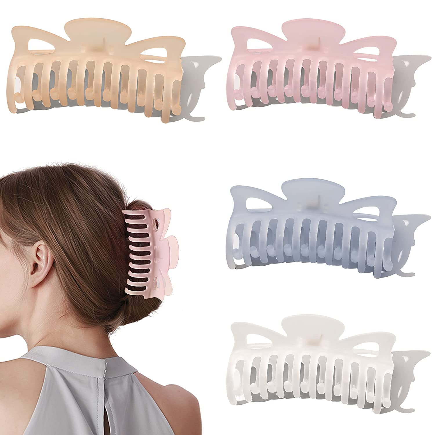 2Pcs Acrylic Hair Claw Clip Plastic Large Lady Banana Hair Clamp Accessories