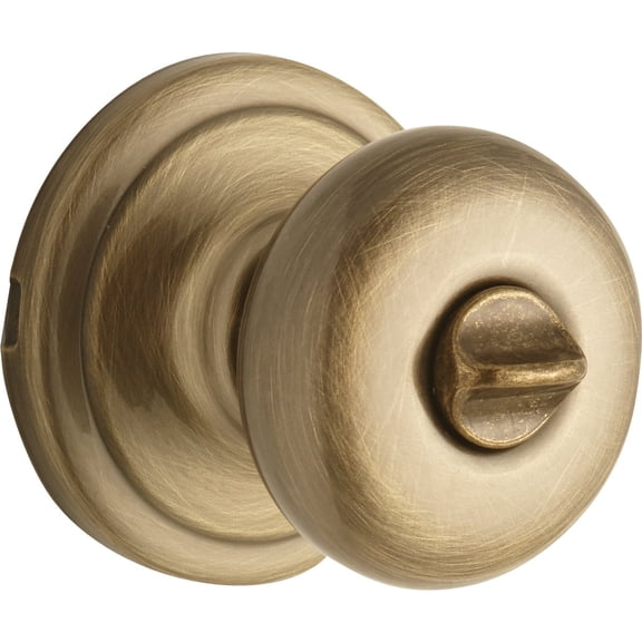 Kwikset Signature Series Juno Antique Brass Privacy Door Knob - Adjustable - 2 Units — Residential Use, Standard Application