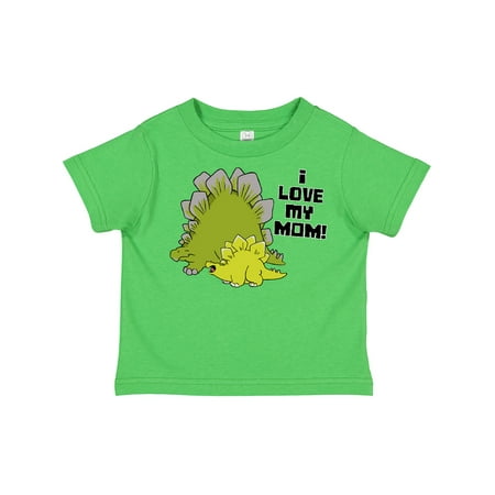 

Inktastic I Love My Mom with Baby and Mommy Stegosaurus Gift Toddler Boy or Toddler Girl T-Shirt