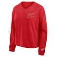 thumbnail image 2 of Women's Fanatics Red Detroit Red Wings Oversized All Out Effort Long Sleeve Henley T-Shirt, 2 of 5