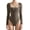 01 Brown, variant on Women Square Neck Long Sleeve Bodysuit Sexy Thong Bodysuit Shirts