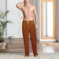 thumbnail image 6 of Lsque Orange Glitter Print Men's Pajama Pants, Lounge Pant - Comfortable Home Wear,Elastic Waistband, Stylish Design-X-Large, 6 of 9