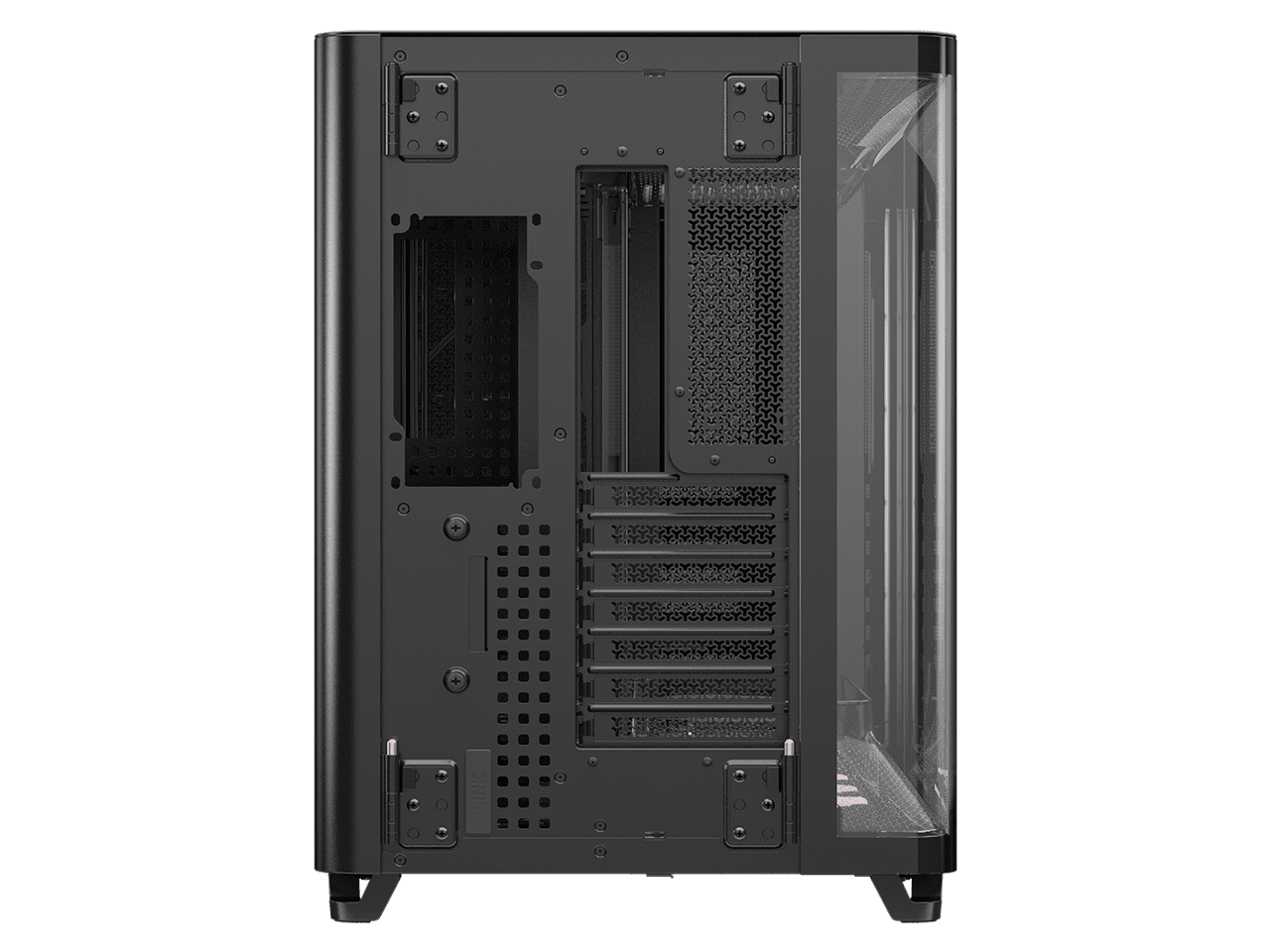 Corsair AIR 5400 LX-R RGB iCUE LINK Triple Chamber Mid-Tower PC Case-Black with 3x iCUE LINK LX-R RGB 120mm reverse-rotor fans and System Hub Pre-Installed, BTF Back Plug Motherboard Design
