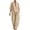 Khaki, variant on Women's 2 Piece Cotton Outfit V Neck Short Sleeve Tunic Shirts & Wide Leg Palazzo Pants Casual Summer Vacation Loungewear