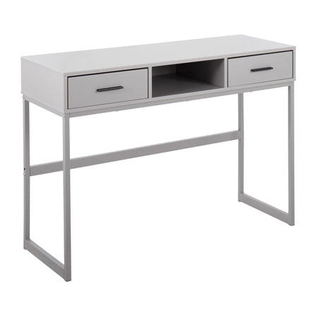 Contemporary Console Table in Grey Metal and Grey Wood
